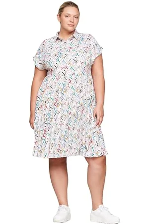 Tommy Hilfiger Abito Donna Abito Estivo, Multicolore (Th Multi Monogram/ Calico), 54