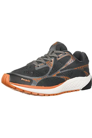 Propet One Lt, Scarpe da Ginnastica Uomo, Grigio Scuro Arancione Bruciato, 45 EU XX-Larga