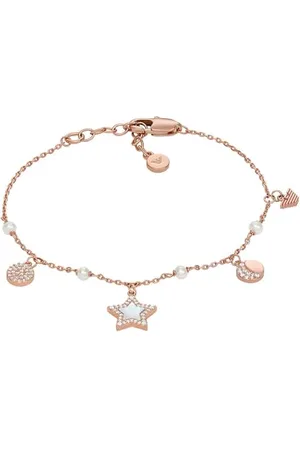 Emporio Armani Bracciale a catenina da donna in ottone color oro rosa, EGS3107221