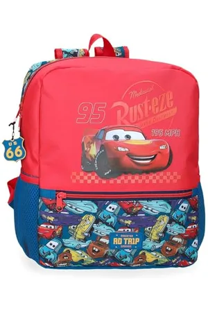 Disney Joumma Bags, Cars RD Trip, Zaino scolastico, realizzato in poliestere, spalline larghe, ergonomiche e imbottite, leggero e pratico per offrire un maggiore comfort, maniglia superiore per