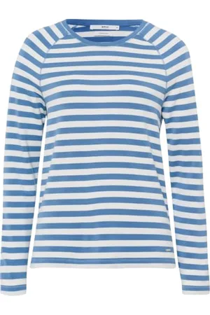 Brax Style Carina-Camicia a Maniche Lunghe a Righe in qualità Termica Maglia di Tuta, , 46 Donna