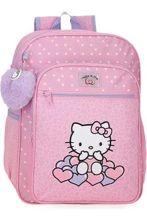 Disney Hello Kitty Hearts & Dots, zaino scolastico, zaino per bambini rosa, realizzato in poliestere, scomparto principale con tasca interna, spalline larghe, ergonomiche e imbottite, , Zaino scuola