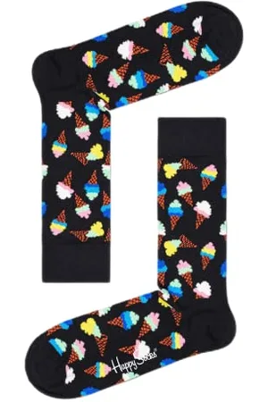 Happy Socks Ice Cream Sock Calzini, Black, 4-11 (Manufacturer Size:41-46) Unisex