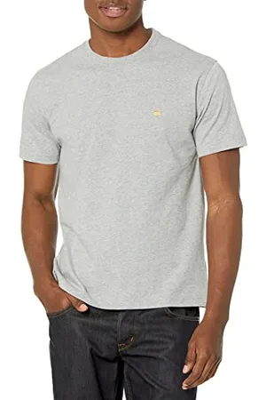 Brooks Brothers T-Shirt da Uomo a Maniche Corte in Cotone, Girocollo, con Logo, Grigio Erica Chiaro., M