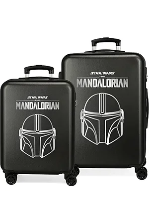 STAR WARS Legend - Set di valigie nere da 55/68 cm rigida in ABS, chiusura a combinazione laterale, 104 l, 6 kg, 4 ruote doppie per bagaglio a mano