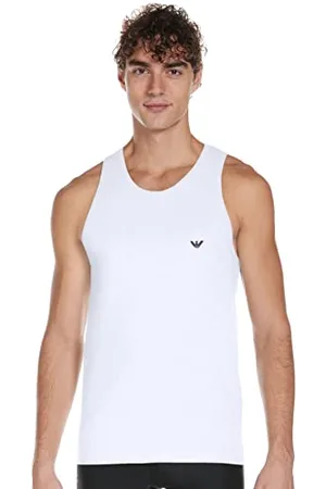 Emporio Armani Tank Iconic Logoband, Canotte, Uomo, (White), L