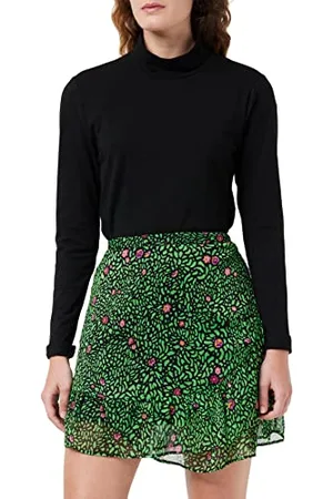 VERO MODA Vmcarolina Kas HW Mini Skirt Wvn Ga Minigonna, Nero/AOP: Carolina, S Donna