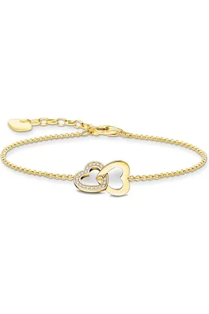 Thomas Sabo Bracciale con cuori intrecciati in argento Sterling 925 A2163-414-14, Eine Grösse, Argento sterling, Zirconia cubica