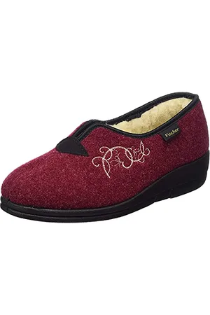 Fischer Fischer Dora, Pantofole a Collo Basso Donna, Rosso (Bordo 341), 36 EU