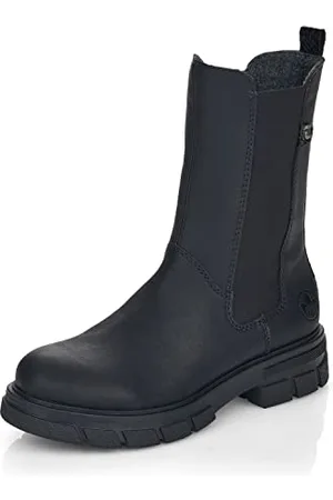 Rieker Donna Stivaletti Z9180, Signora Bottini,Boots,Stivale,Stivaletto,Mezza Scarpa,Scarpetta,Cerniera Lampo,Nero (Schwarz / 02),37 EU / 4 UK