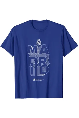 Euroleague Maglietta da Calcio Real Madrid Collection WhiteLogo, Unisex - Adulti, T-Shirt, Blu, S, Manica Corta, Classic
