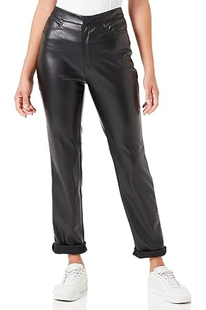 Noisy May Nmandy Moni Pu HW-Pantaloni alla Caviglia Noos Similpelle, , (S) W x 30L Donna