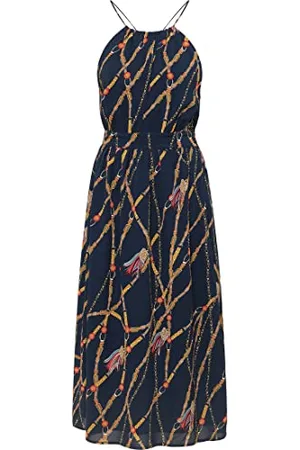 Faina Elegante Abito Midi Koosh Vestito, Blu Marino, M Donna