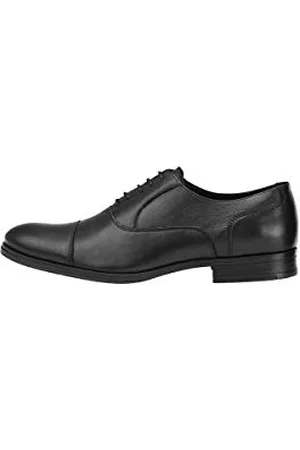 JACK & JONES Jfwdonald Leather Anthracite Noos - Scarpe Stringate Derby Uomo, Grigio, 41 EU