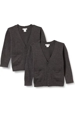 Amazon Maglioni Cardigan in Cotone da Uniforme Unisex Bambini e Ragazzi, Pacco da 2, , 3 Anni