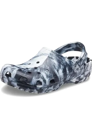 Crocs Classic Marbled Clog, Zoccoli Unisex - Adulto, White/Black, 37/38 EU