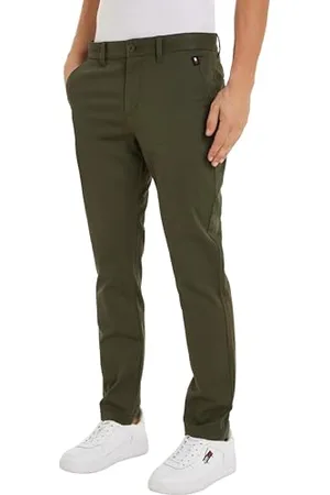 Tommy Hilfiger Uomo Pantaloni Chino Tjm Austin Lightweight Chino Slim Fit, (Fatigue Green), 28W/30L