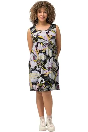 Ulla Popken Abito Swing con Stampa Vestito, , 56-58 Donna