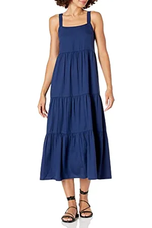 THE DROP Britt, Maxi Abito Svasato a Balze da Donna, , XXL Plus