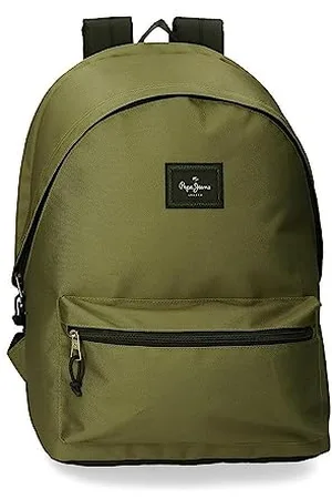 Pepe Jeans Aris Zaino per laptop doppio scomparto portatile 15,6 pollici 31 x 44 x 17,5 cm Zaino scuola poliestere by Joumma Bags, Kaki, Taglia unica, Zainet