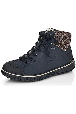 Rieker Donna Sneaker Z4243, Signora Sneaker Basse,Idrorepellente,TEX,Scarpa Bassa,Scarpa da Strada,Allacciatura,Blu (Blau Kombi / 14),36 EU / 3.5 UK