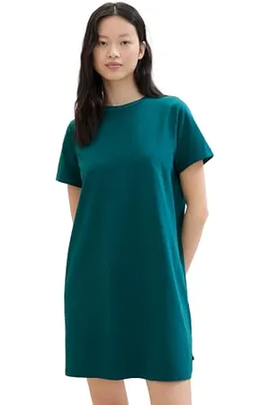 TOM TAILOR 1042419 Mini Abito Basic, 30062-Rough Green, M Donna
