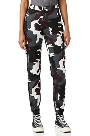 Urban classics Ladies High Waist Cargo Pants Pantaloni, , 30 Donna