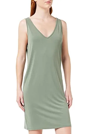 VERO MODA Vmfilli V-Neck SL Knee Dress Noos da Appendere, , XS Donna