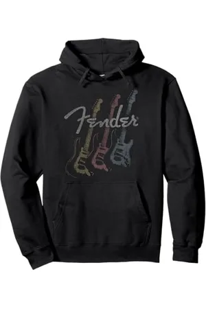 Fender Stacked Guitar Faded Logo Felpa con Cappuccio
