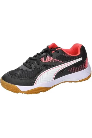PUMA Solarflash Jr II, Indoor Court Shoe Unisex-Bambini, Black Fire Orchid White Gum, 28 EU