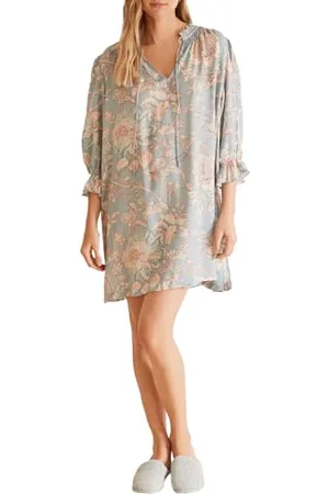 Women secret Camicia da Notte a Maniche Lunghe Daily Aquamarine, , M Donna