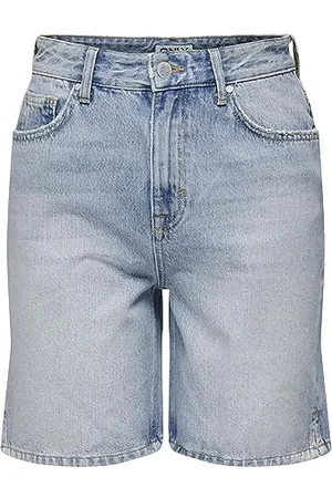 ONLY Onlbillie Ex HW Stra Lb DNM Shorts DOT Pantalocini, (Denim ), S Donna