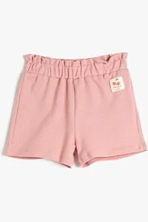 Koton Shorts Elastic Waistband Label Detail Textured Cotton Pantaloncini, (258), 6-9 Mesi Bambine
