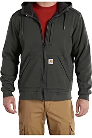 Carhartt Felpa Wind Fighter, Vestibilità Comoda, Media Pesantezza, Zip a Tutta Lunghezza Uomo, (Torba), L