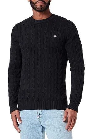 GANT Cotton Cable C-Neck, Maglione Uomo, Black, 4XL