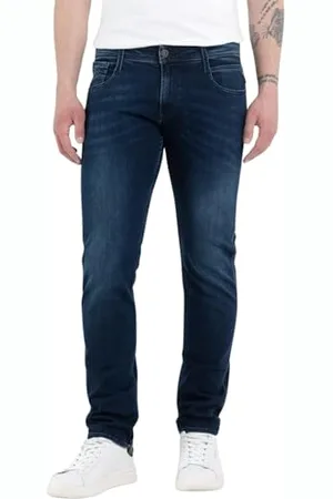Replay Jeans Anbass Slim Fit da Uomo con Power Stretch, Blu (Blu Scuro 007), W34 x L36