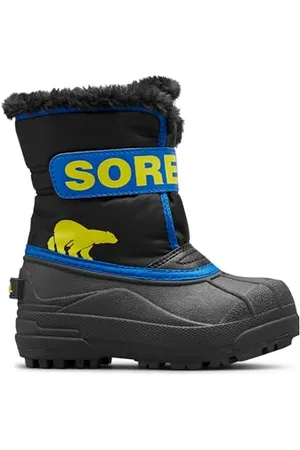 sorel Snow Commander Boot, Stivali Invernali, Unisex - Bambini e ragazzi, Black/Super Blue 2024, 25 EU