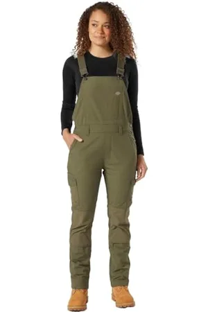 Dickies Rinsed Utility Bib Overalls, Overall Donna, (Rinsed Military Green), XS