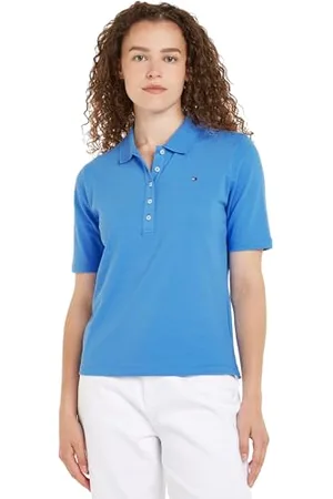 Tommy Hilfiger 1985 Reg Pique Polo SS WW0WW37820 Maniche Corte, (Blue Spell), XXS Donna