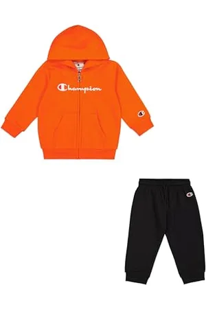 Champion Legacy Script Shop TD (306898) -Ultra-Light Powerblend Fleece Hooded Completo, (TNT/NBK), 9 Mesi Bambino