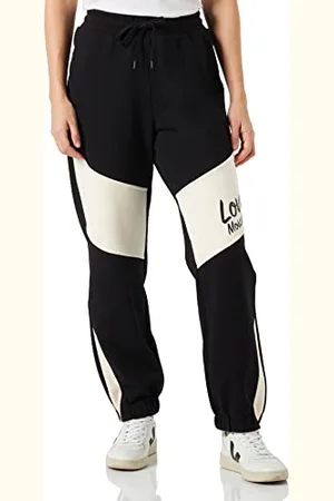 Moschino Regular Fit Jogger with Contrast Color Inserts And Italic Logo Print Pantaloni Casual, , 44 da Donna
