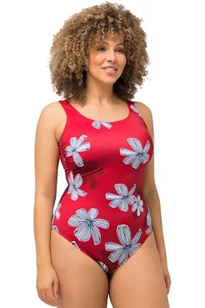 Ulla Popken Costume da Bagno Alice, Softline, Pioggia fiorita Intero, Colore: , 54-56 Donna