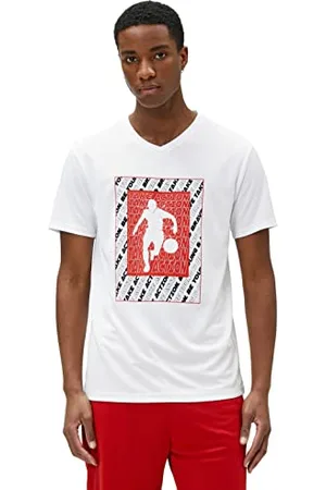 Koton Sport Oversized T-Shirt Basketball Printed Crew Neck Short Sleeve, (000), M Uomo