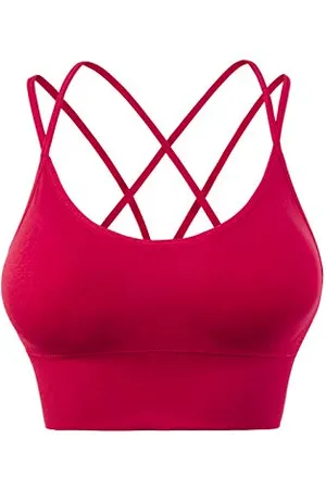 Eulla Sports Bra Reggiseno Sportivo Donna, Rosso , XL