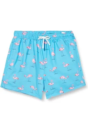 Koton Sea Shorts Flamingo Printed Drawstring Pocket Detailed Costume da Bagno, Mint Design(911), S Uomo
