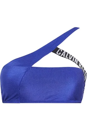 Calvin Klein Top Bikini Donna One Shoulder Bralette senza Ferretto, (Midnight Lagoon), XXL