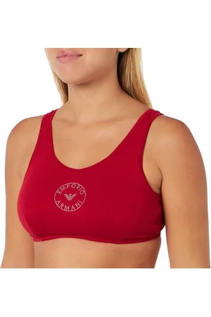 Emporio Armani Logo Bralette Bra Essential Studs da Donna, Senza Cuciture, , M