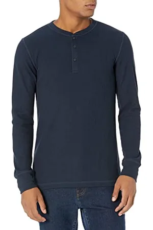 Amazon Felpa con Collo Serafino a Nido D’Ape a Maniche Lunghe Slim Uomo, , M