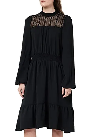 ONLY Onlmette LS Lace Neck Dress Wvn CS Vestito, , S Donna