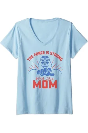 STAR WARS Donna La Festa della Mamma Vader Force Is Strong Mom Maglietta con Collo a V